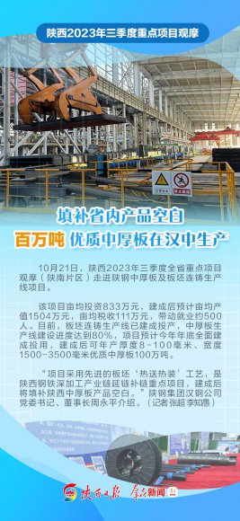 重点项目观摩丨填补省内产品空白！百万吨优质中厚板在汉中生产
